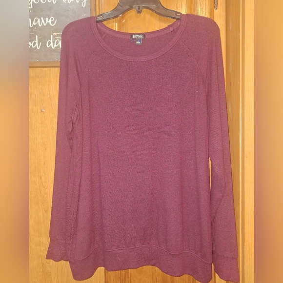 Buffalo David Bitton Deep Burgundy Knit Top In A Mens Large. EUC. Preppy - Picture 1 of 9